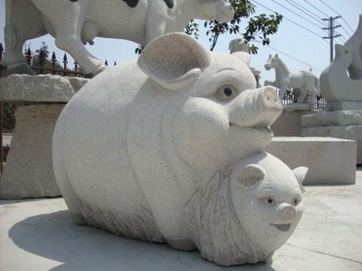 石雕猪