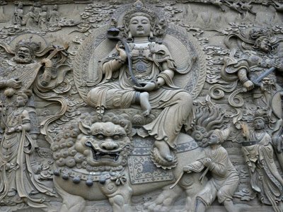 佛教人物浮雕壁画